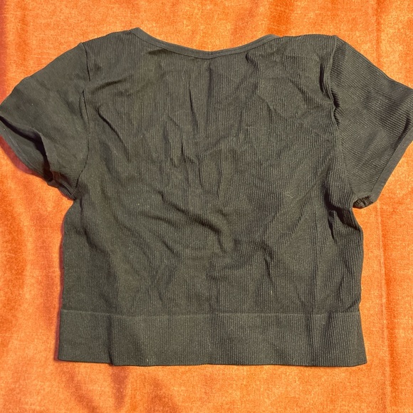 Black Ribbed Women's Top - Picture 3 of 3